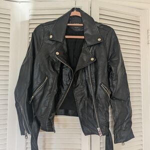 Elodie Black Leather Biker Jacket